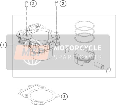 93830038000, Cilinder + Zuiger Cpl., KTM, 0