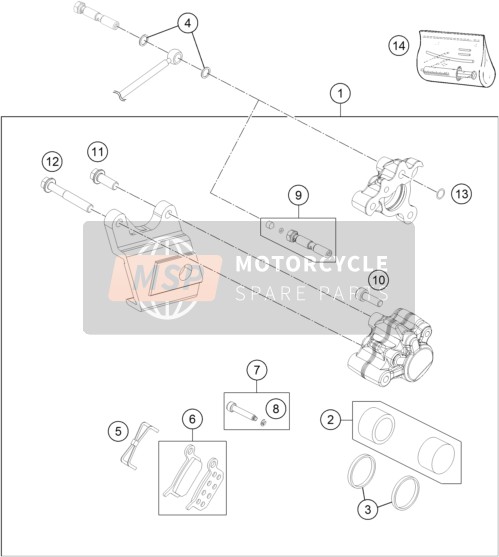 KTM 50 SX 2022 Étrier de frein arrière pour un 2022 KTM 50 SX