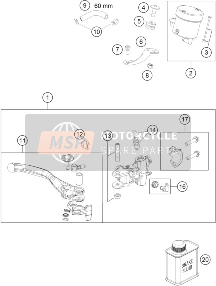 61013009202, Brake Fluid Reserv. White Cpl., KTM, 0