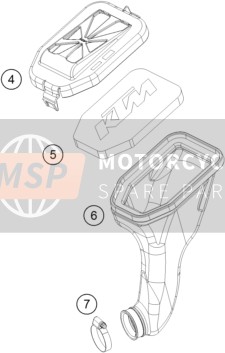 KTM 50 SX MINI, Europe 2023 Filtre à air pour un 2023 KTM 50 SX MINI, Europe