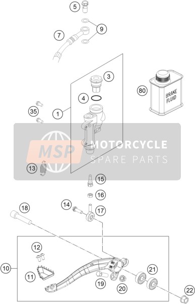 54813063000, FOOT-BRAKE Cyl. Gasket Sx 03, KTM, 3