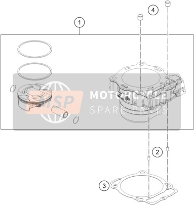 KTM 450 SX-F, Europe 2022 CYLINDER 1 for a 2022 KTM 450 SX-F, Europe