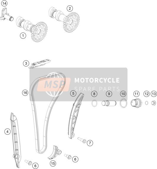 79236004000, Timing Chain Guide Top, KTM, 1