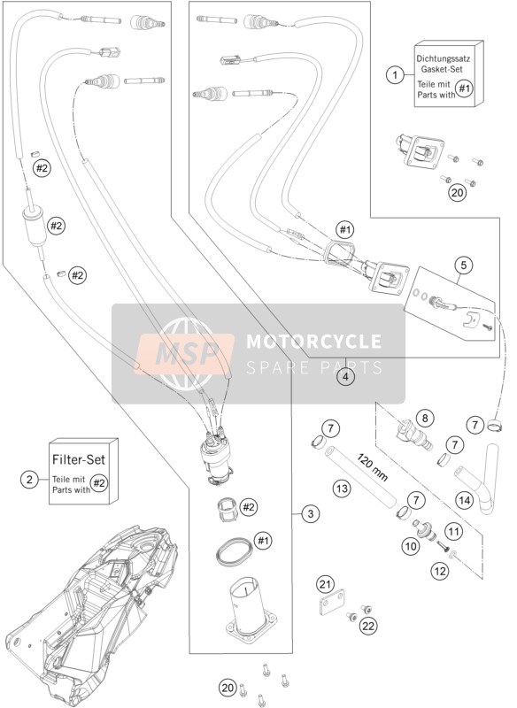 KTM 690 ENDURO R, United States 2021 FUEL PUMP for a 2021 KTM 690 ENDURO R, United States