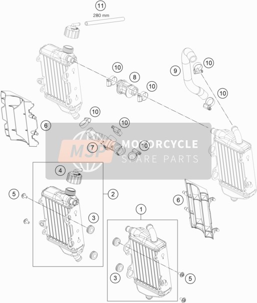 KTM 65 SX 2023 COOLING SYSTEM for a 2023 KTM 65 SX