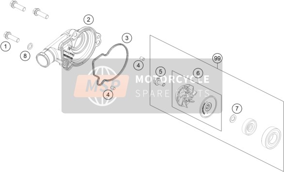 50435053000, Gasket Water Pump Cover, KTM, 0