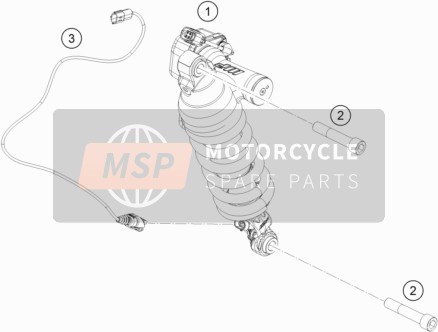 KTM 1290 SUPER DUKE GT, orange 2023 SHOCK ABSORBER for a 2023 KTM 1290 SUPER DUKE GT, orange