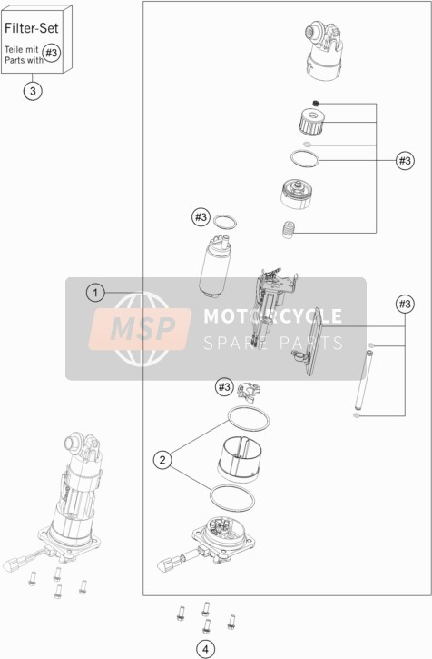 KTM 1290 SUPER DUKE GT, orange 2023 FUEL PUMP for a 2023 KTM 1290 SUPER DUKE GT, orange