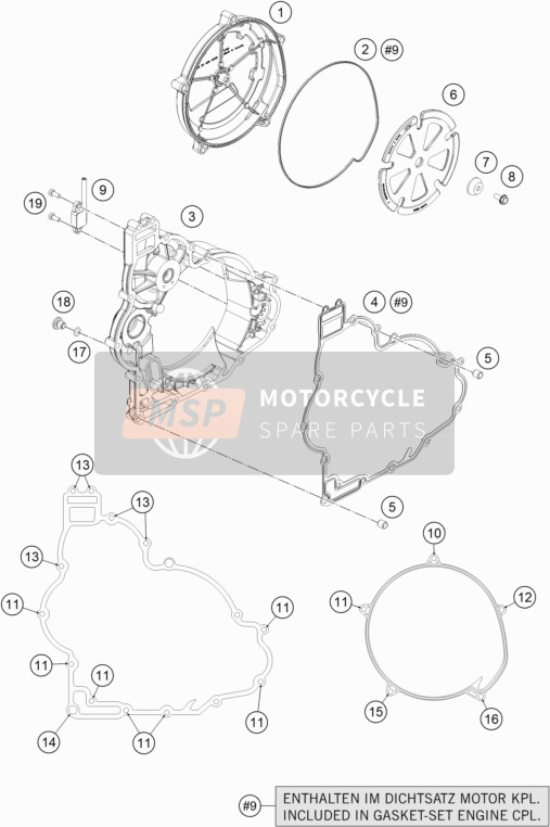 6143000104441, Clutch Cover With Bearing, KTM, 0