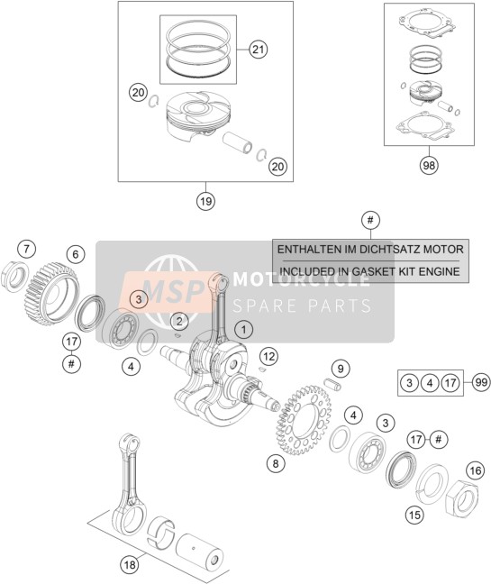 75030018188, Crankshaft Repair Kit, KTM, 0