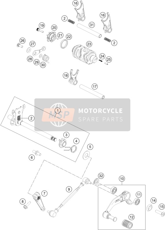 90134031020, Thrust Washer, Uitrusting Schakelhendel, KTM, 2