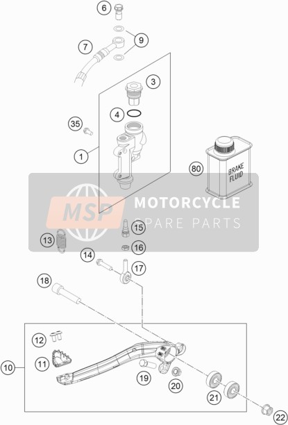 KTM 150 XC-W TPI 2022 REAR BRAKE CONTROL 1 for a 2022 KTM 150 XC-W TPI