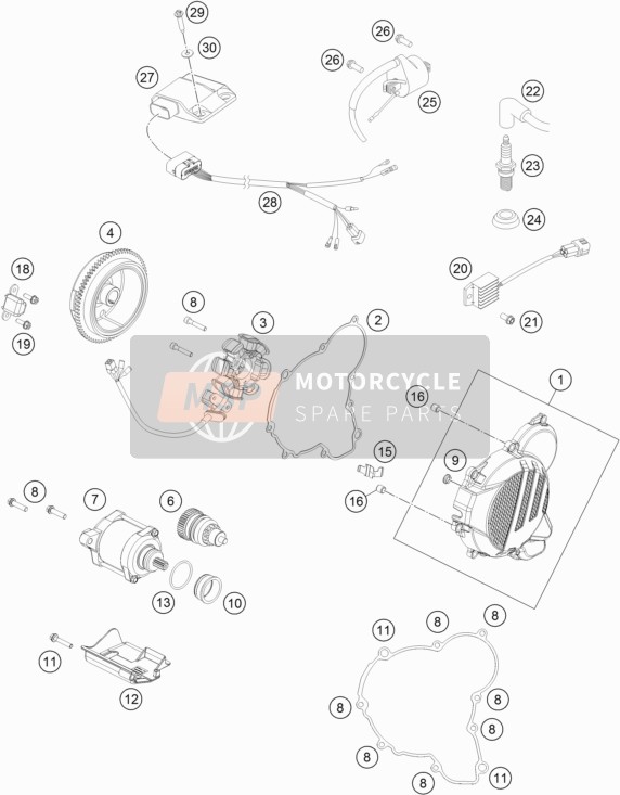 5543020214415, Ignition Cover Cpl., KTM, 0