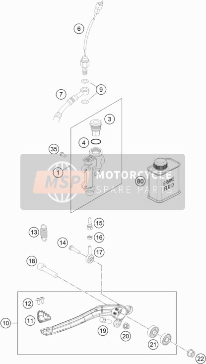 KTM 350 EXC-F IKD AR 2022 REAR BRAKE CONTROL for a 2022 KTM 350 EXC-F IKD AR