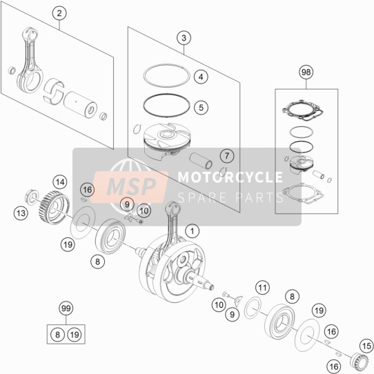 79430018088, Crankshaft Repair Kit, KTM, 0