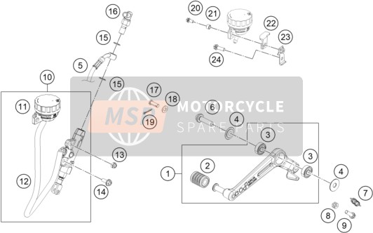 KTM 390 DUKE, black - CKD, w/o DRL 2023 REAR BRAKE CONTROL for a 2023 KTM 390 DUKE, black - CKD, w/o DRL