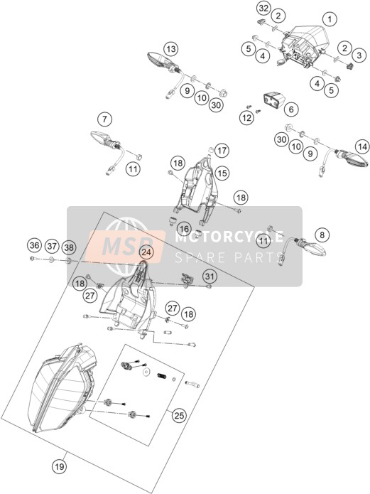 93014049000, Rubber Grommet Achterlicht Rechtsaf, KTM, 2