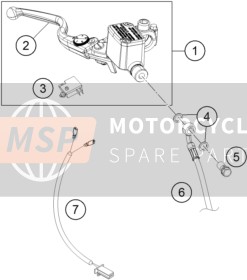 KTM 390 DUKE, white - B.D., United States 2021 Voorrem aansturing voor een 2021 KTM 390 DUKE, white - B.D., United States