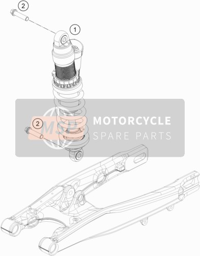 KTM 85 SX 19/16 2022 SHOCK ABSORBER for a 2022 KTM 85 SX 19/16