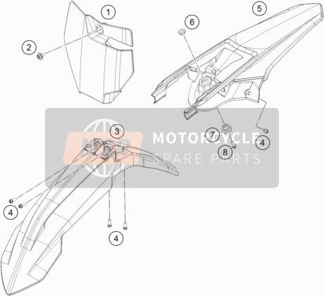 KTM 85 SX 19/16 2022 ABDECKUNG, KOTFLÜGEL für ein 2022 KTM 85 SX 19/16