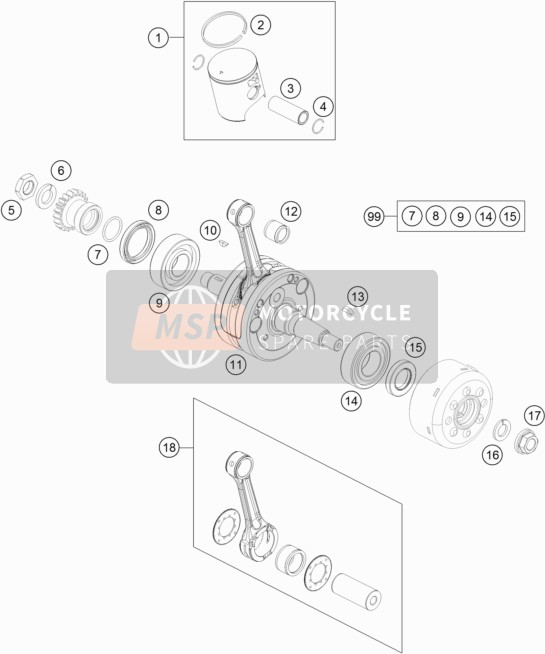 47230018100, Crankshaft Cpl., KTM, 0