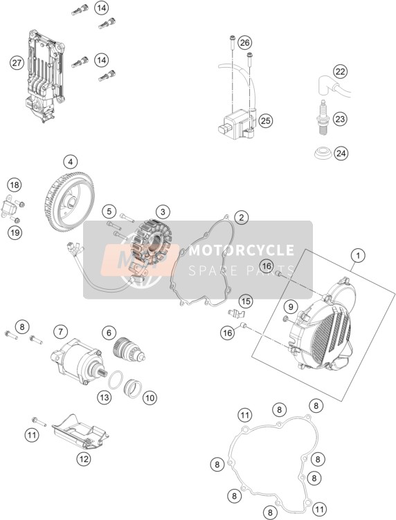 KTM 250 XC-W TPI 2022 ZÜNDANLAGE für ein 2022 KTM 250 XC-W TPI