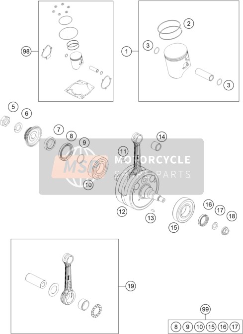 54830018488, Crankshaft Repair Kit, KTM, 0