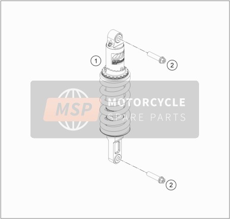 KTM 790 DUKE, orange 2022 SHOCK ABSORBER for a 2022 KTM 790 DUKE, orange