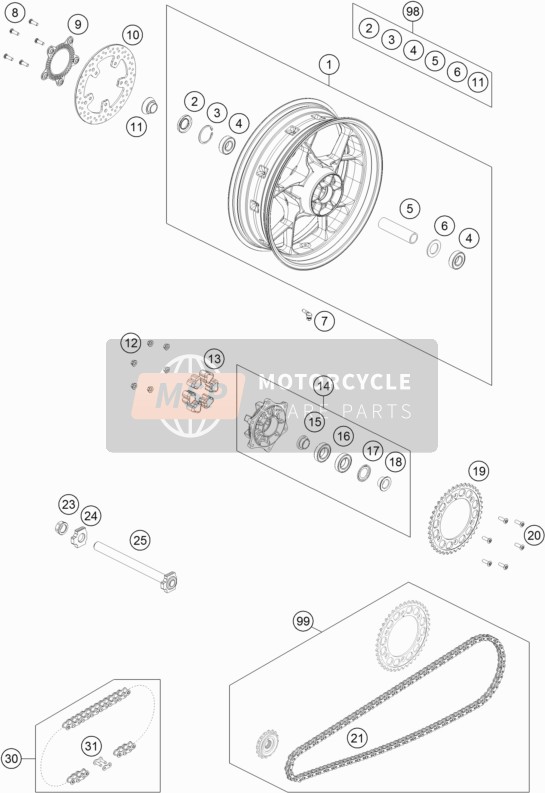 SPAB16G413M116E, Drivetrain Kit 16Z/41Z, KTM, 0