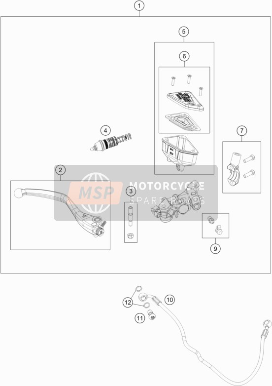 KTM 790 DUKE, grey - direct delivery 2023 FRONT BRAKE CONTROL for a 2023 KTM 790 DUKE, grey - direct delivery