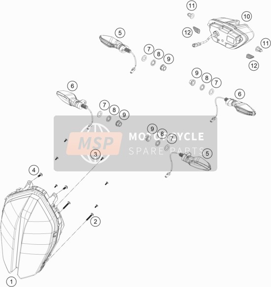 C90714026000, Turn Signal Front Right/rear Left, KTM, 0