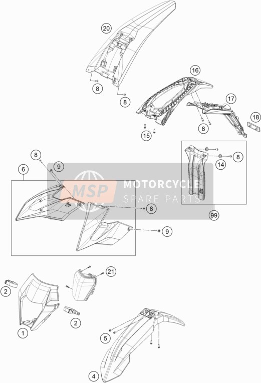 0017060206, Screw F. Plastic K60X20AL SW6, KTM, 0