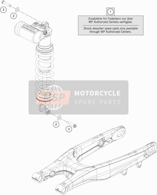 KTM 450 RALLY FACTORY REPLICA, Europe 2021 Ammortizzatore per un 2021 KTM 450 RALLY FACTORY REPLICA, Europe