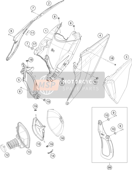 79106104000AB, Air Filter Cover Right, KTM, 0