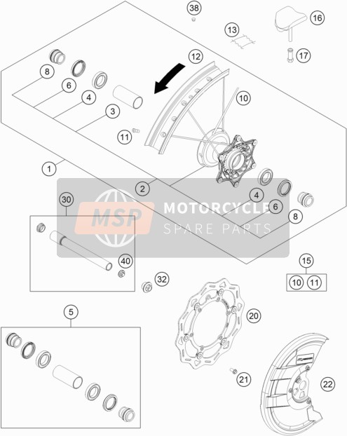 KTM 250 SX-F TROY LEE DESIGNS 2021 FRONT WHEEL for a 2021 KTM 250 SX-F TROY LEE DESIGNS