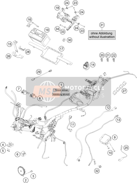 93042033000, Cable Earth Abs, KTM, 1