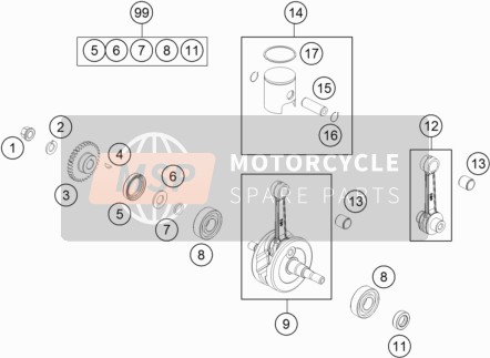 KTM 50 SX 2022 CRANKSHAFT, PISTON for a 2022 KTM 50 SX