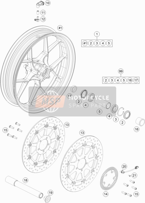 61412033050, Nut F. TYRE-PRESSURE Sensor Sm, KTM, 0