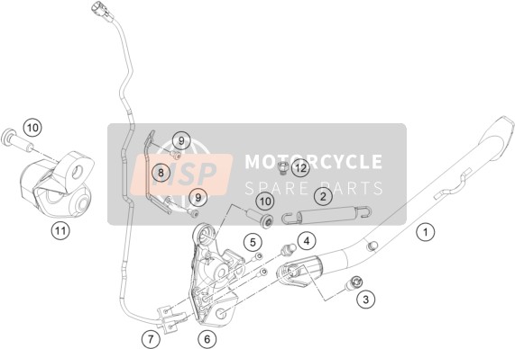 93511045000, Switch Side Stand, KTM, 1