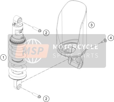 KTM 790 ADVENTURE, orange 2021 SHOCK ABSORBER for a 2021 KTM 790 ADVENTURE, orange