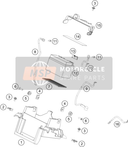 63511053050, Rubber Battery Holder, KTM, 0