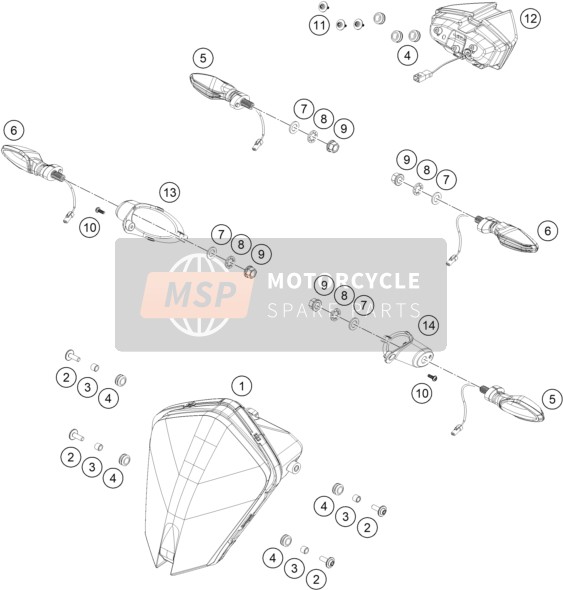 A61014001000, Headlight, KTM, 0