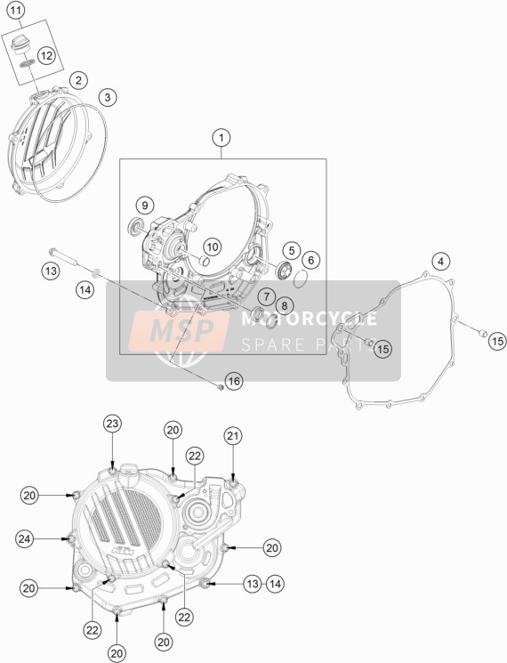 KTM KTM 450 RALLY REPLICA 2022 Couvercle d'embrayage pour un 2022 KTM KTM 450 RALLY REPLICA