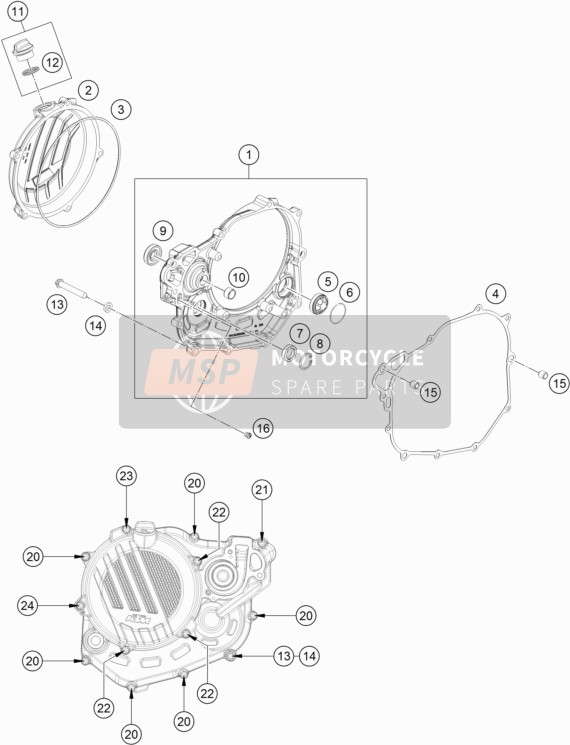 76730026100, Outer Clutch Cover Hinson, KTM, 0