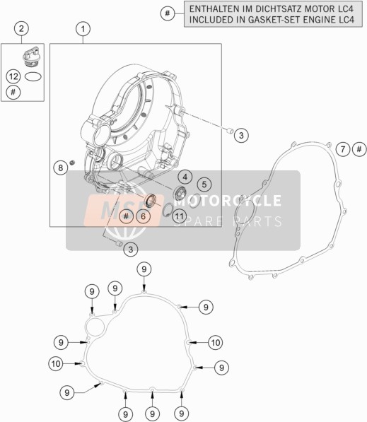 KTM 690 SMC R, Europe 2021 CLUTCH COVER for a 2021 KTM 690 SMC R, Europe