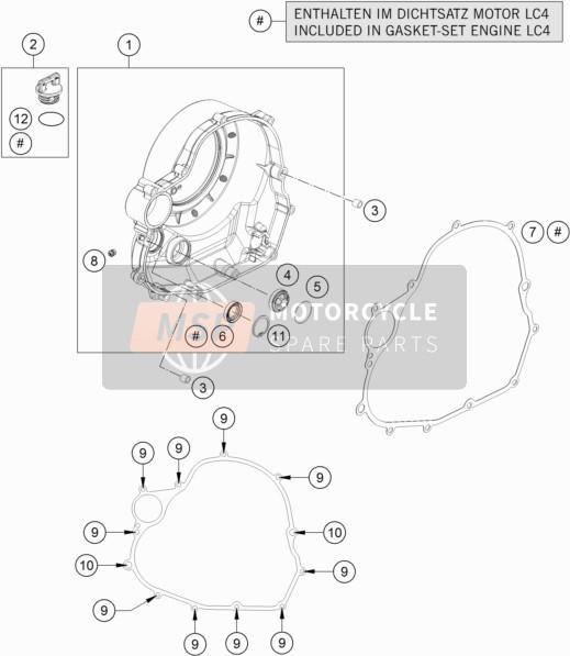 7683000124441, Clutch Cover Cmpl., KTM, 0