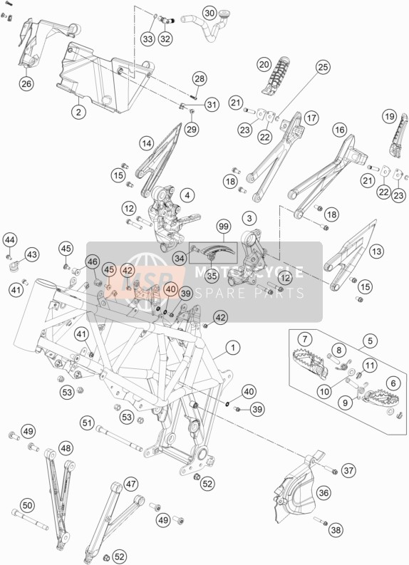 7650300500033, Engine Support L/s Black, KTM, 1