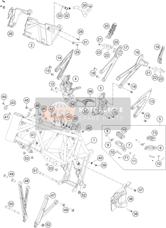 KTM 690 SMC R, Europe 2021 FRAME for a 2021 KTM 690 SMC R, Europe