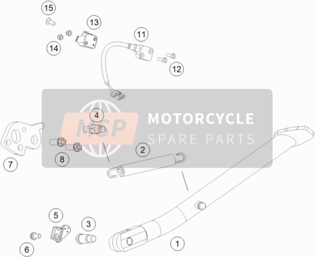 KTM 690 SMC R, Europe 2021 Kant / Middenbok voor een 2021 KTM 690 SMC R, Europe