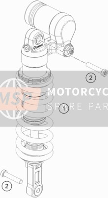 KTM 690 ENDURO R, Europe 2021 SHOCK ABSORBER for a 2021 KTM 690 ENDURO R, Europe